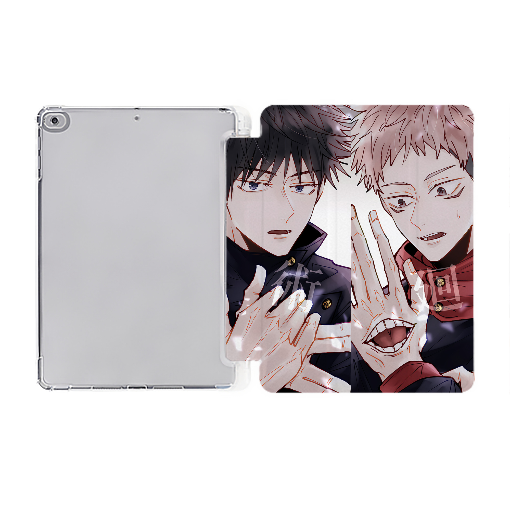 （画像用） 呪術廻戦 Jujutsu Kaisen IPad ケース ペン収納付き 三つ折りスタンド PUレザー×シリコン 対応機種9.5/10.5/10.9インチ